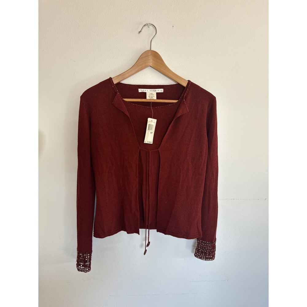 NWT Max Studio Copper Beaded Cardigan & Tank Sweater Set SP Office Whimsigoth